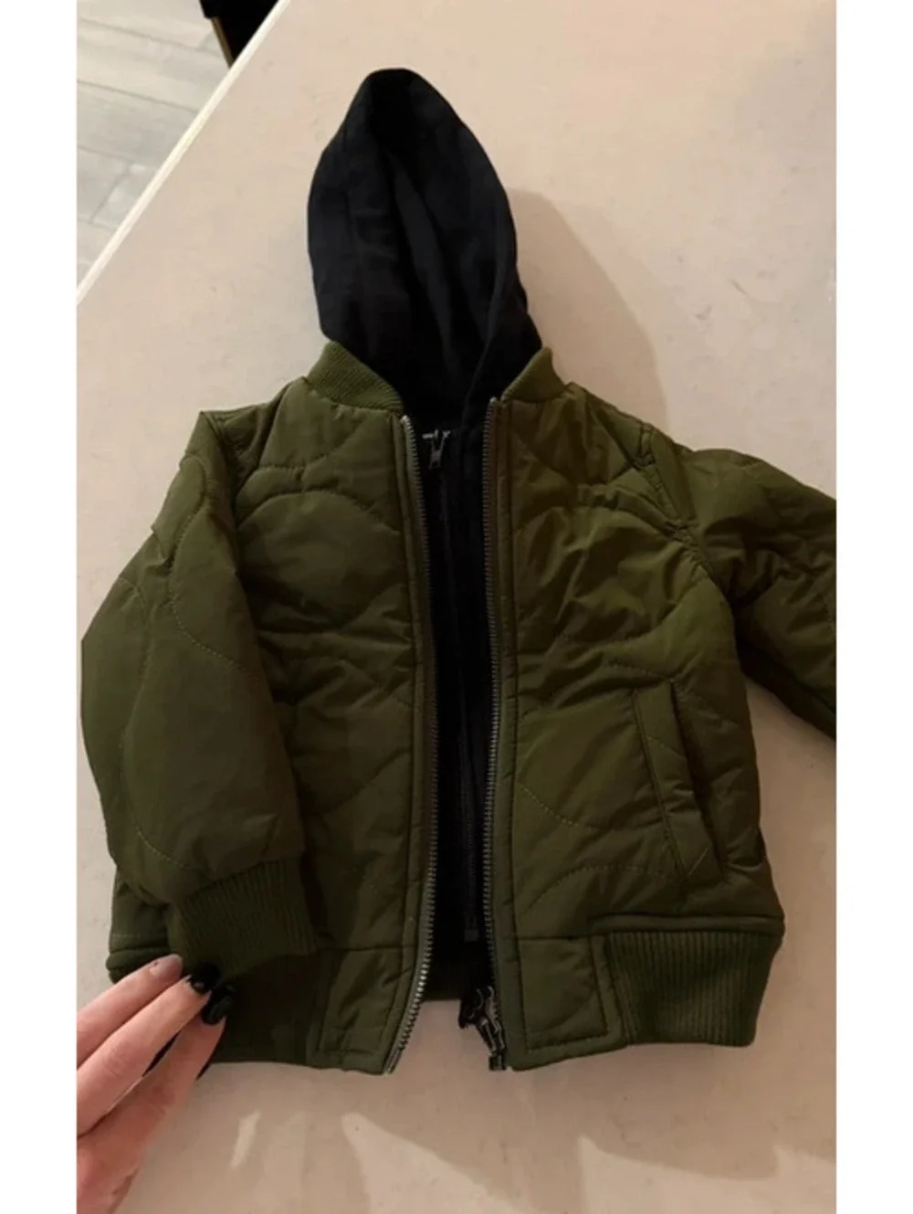 Appaman green puffer hooded jacket 2t